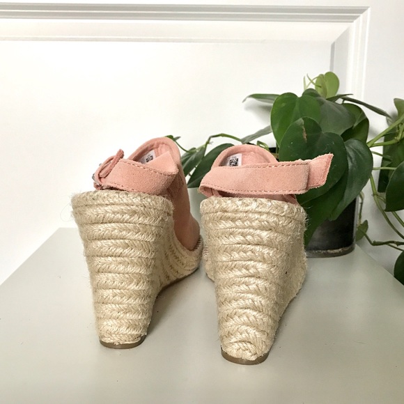 Toms || Monica Wedge Heel Pink Leather - Picture 4 of 5